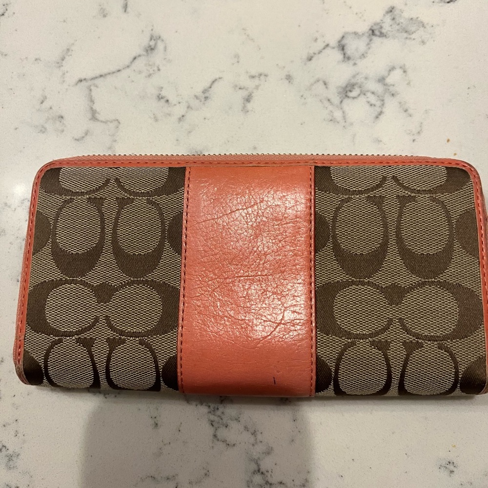 Coral coach wallet